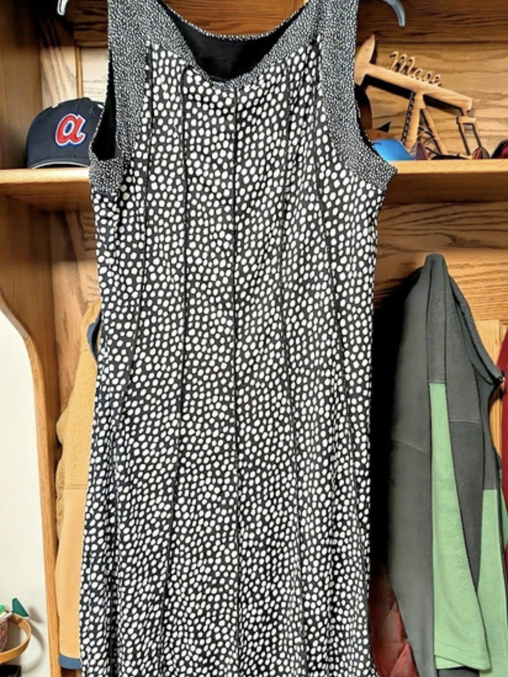 Perceptions New York Abstract Maxi Dress in Black & White Size XL Like New